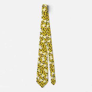 Cravate Collage de balle de soccer ⚽ jaune - impression re