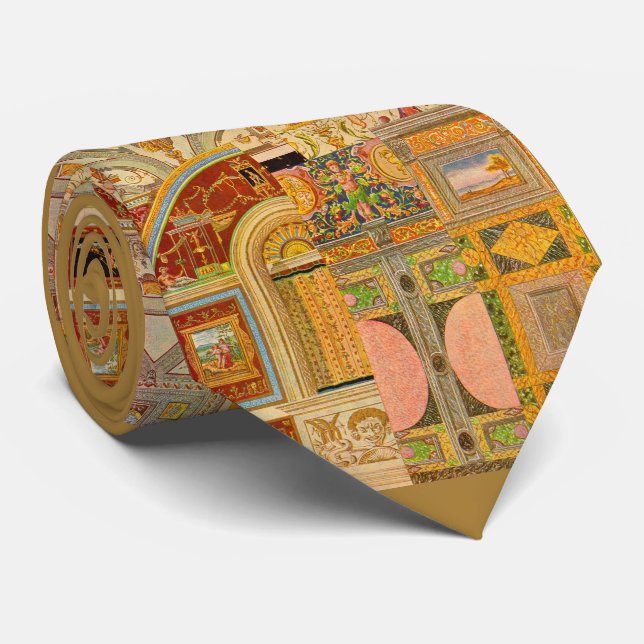 Cravate collage de motifs italiens baroques (Roulé)