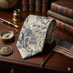 Cravate Collage d'histoire américaine vintage USA 250 ID13