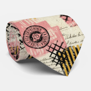 Cravate Collage mixte vintage - Papier en détresse