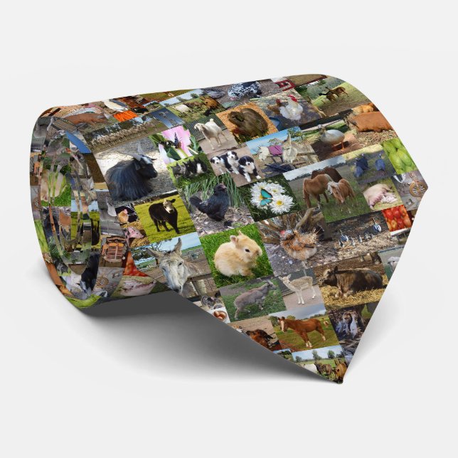Cravate Collage photo de la ferme, (Roulé)