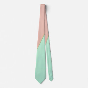 Cravate Collection Abstraite Tendance Rose Blush Menthe