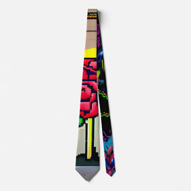 Cravate Collection de signatures Lazerz (Graffiti rose) (Devant)