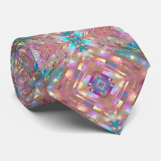 Cravate Collection Holographique Opal Parties scintillant  (Roulé)