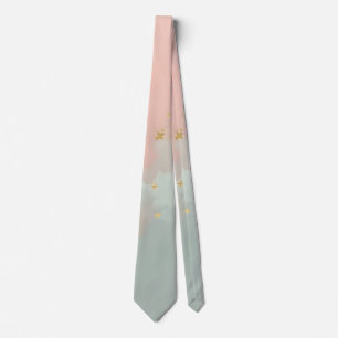 Cravate Collection Populaire Abstraite Rose Pâle Menthe