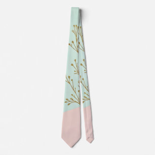 Cravate Collection Tendance Abstraite Rose Pâle Menthe
