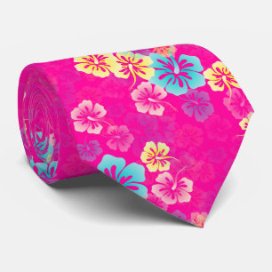 Cravate Colliers de fleurs d'Hibiscus/Foulard Hawaïen/Trop