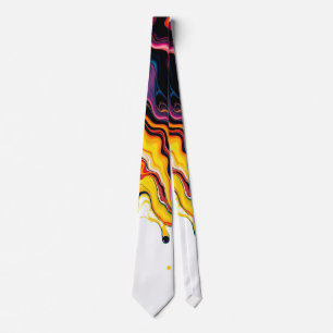 Cravate Color Splash Swirl – Vibrant Abstract Drip Art
