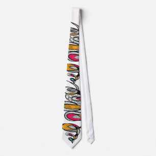 Cravate Colore Abstrait Ruban Motif ZentangleCravate