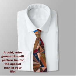 Cravate Coloré Vintage Patchwork Quilt Retro Motif