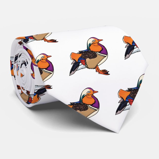Cravate Colorful mandarin duck (Roulé)