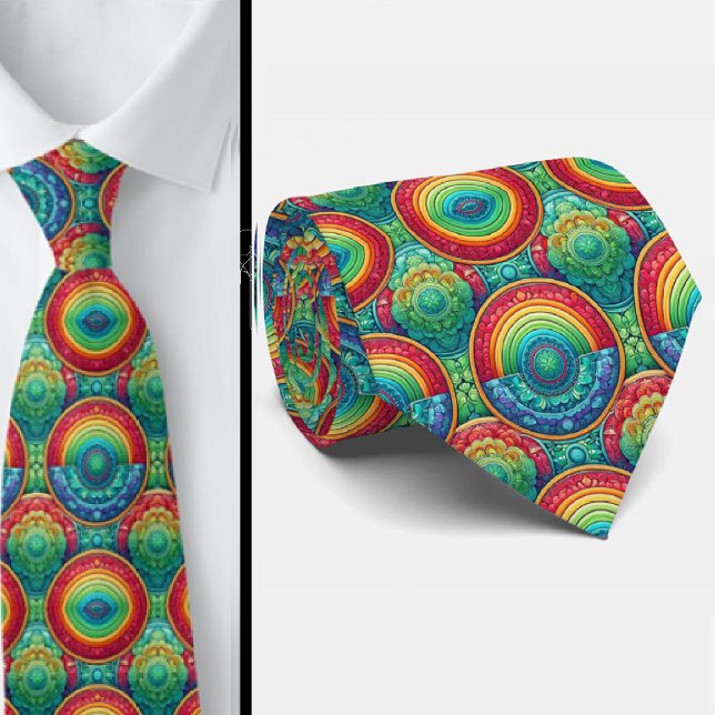 Cravate Colorful Statement Tie | Rainbow Neck Tie (Créateur téléchargé)