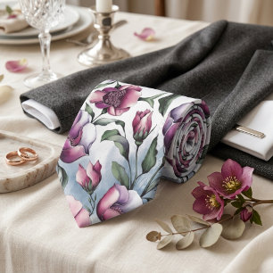 Cravate Combinaison Florale Pastel