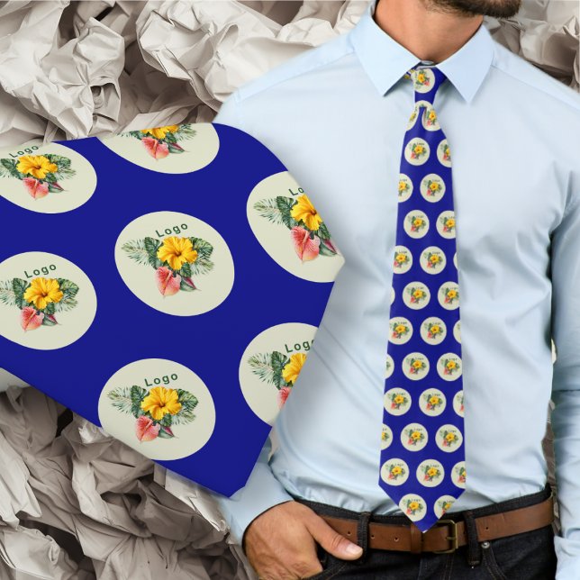 Cravate Company Logo Small Pattern Navy Blue (Créateur téléchargé)