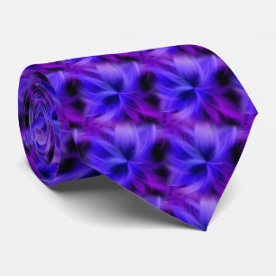 Cravate Conception Abstraite Électrique Bleu Et Violet