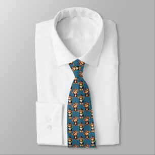 Cravate Conception de motif singe bleu