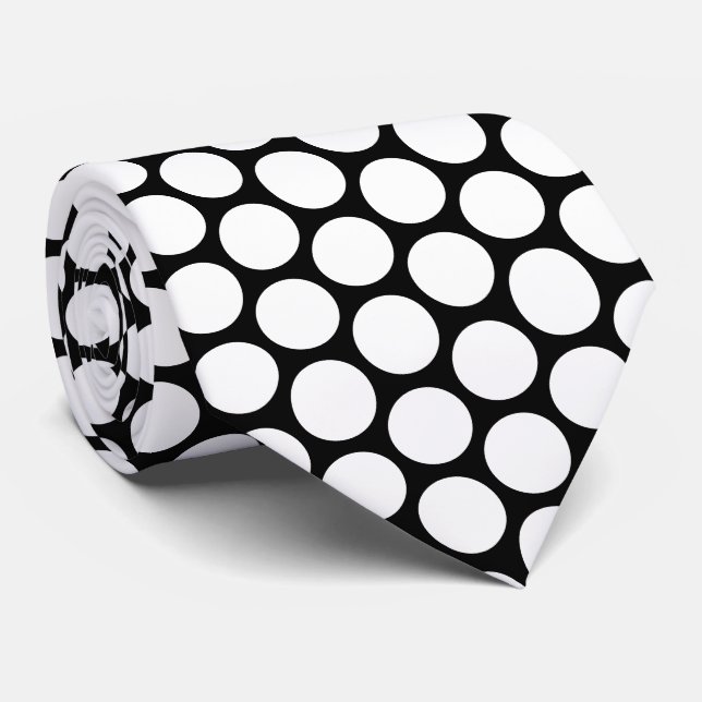 Cravate Conception de points Polka blancs (Roulé)