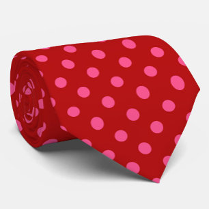 Cravate Conception de points rouges rose bordeaux