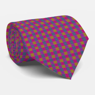 Cravate Conception de tartan à carreaux violet rose bleu,