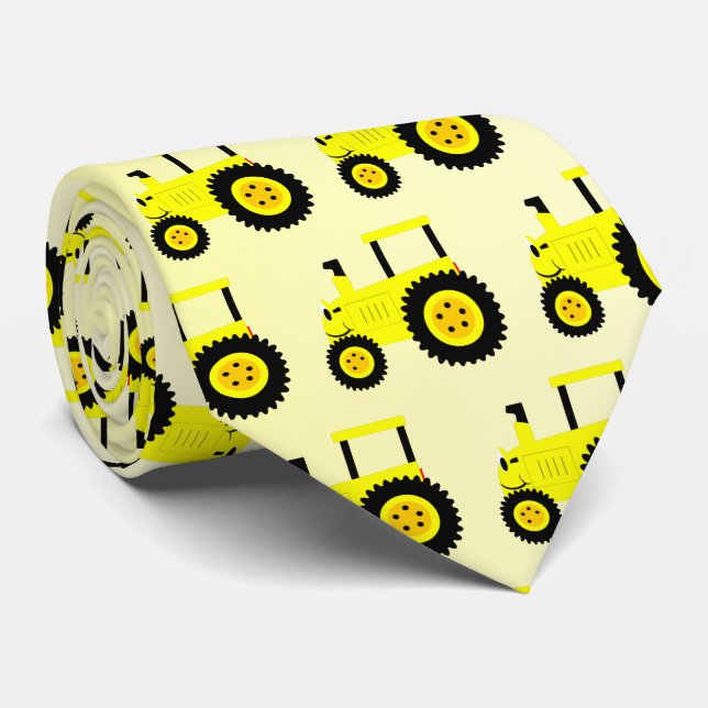 Cravate Conception de tracteur jaune (Roulé)