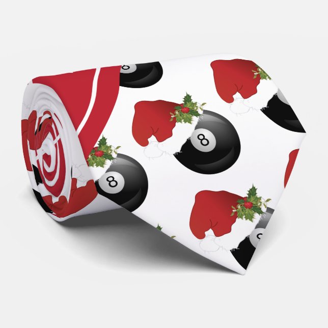 Cravate Conception du billard de Noël (Roulé)