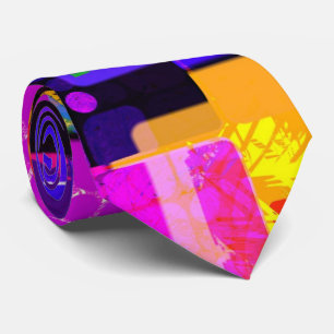 Cravate Conception géométrique et multicolore