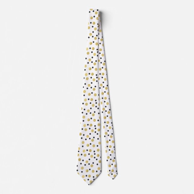 Cravate Confettis noirs d'or (Devant)