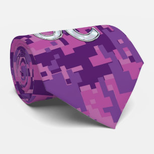 Cravate Connexion Leo sur Camouflage numérique Fuchsia ros