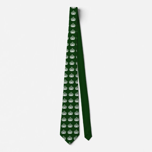 Cravate CONSERVEZ CALME COURONNE sur la Personnaliser vert (Devant)