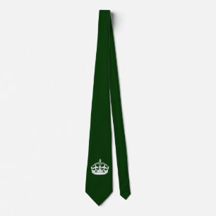 Cravate CONSERVEZ CALME COURONNE sur la Personnaliser vert