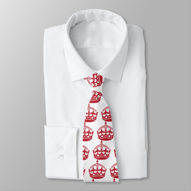 Cravate CONSERVEZ le motif de couronne rouge CALM (Attaché)