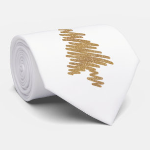 Cravate Contemporain Gold Christmas Tree Design