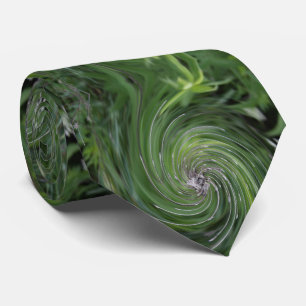 Cravate Cool Abstract Retro Chartreuse Green Floral Swirl