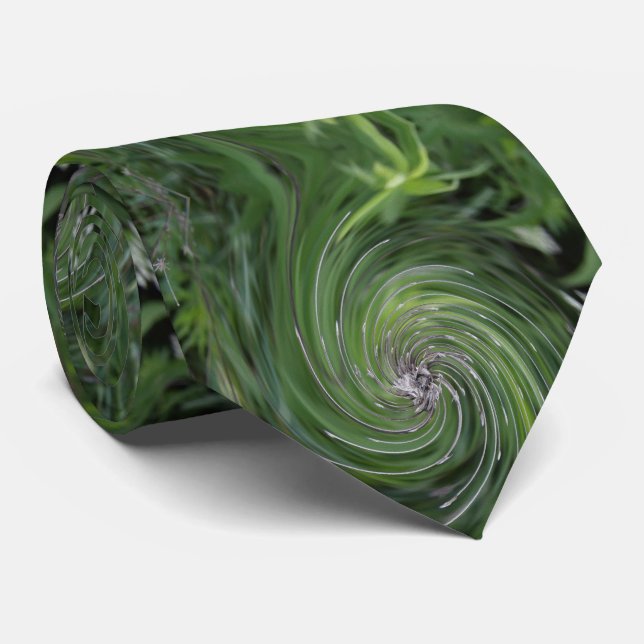 Cravate Cool Abstrait Retro Chartreuse Green Floral Swirl (Roulé)