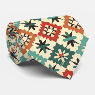 Cravate Cool Aztec motif carrelé occidental