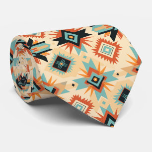 Cravate Cool Boho Sud-Ouest carrelé motif