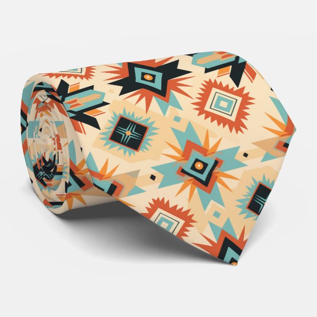 Cravate Cool Boho Sud-Ouest carrelé motif (Roulé)