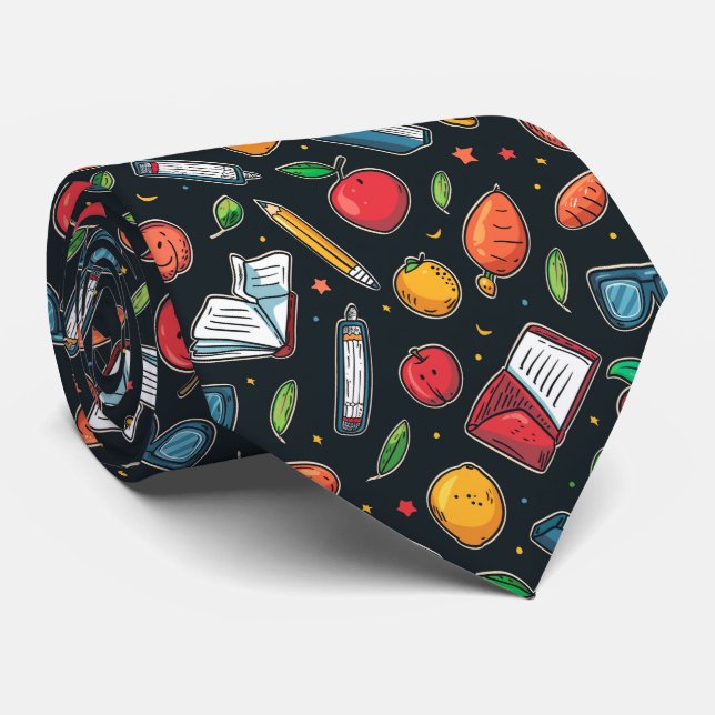 Cravate Cool carrelé motif de l'école enseignant (Roulé)