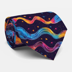 Cravate Cool galaxie disco carrelée motif