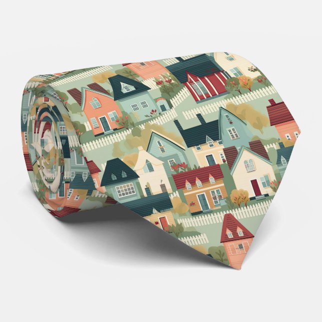 Cravate Cool maisons carrelées motif Réalisateurs (Roulé)