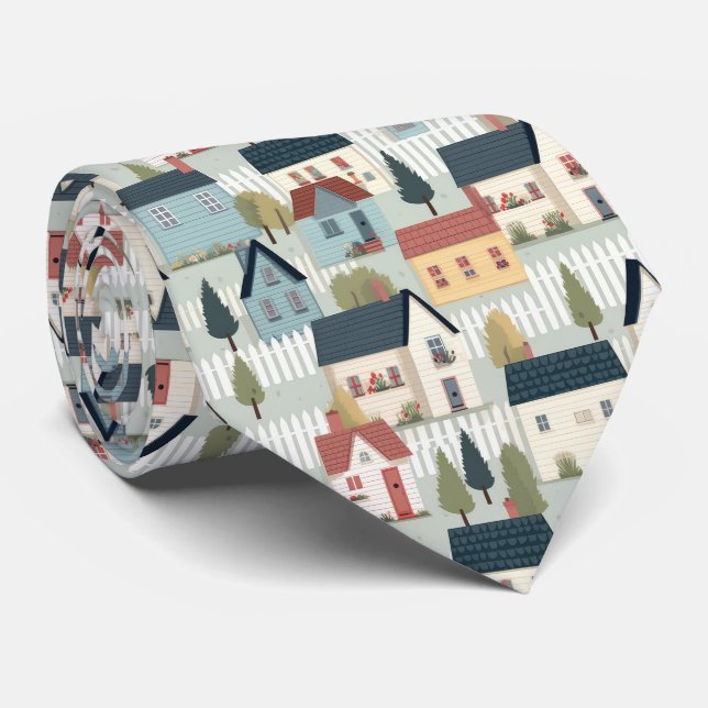 Cravate Cool maisons carrelées motif Réalisateurs (Roulé)