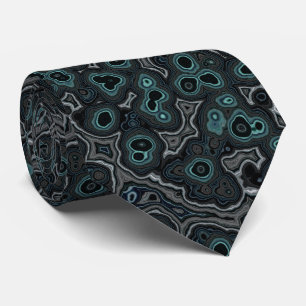Cravate Cool moderne Turquoise foncé marbre gris  Motif