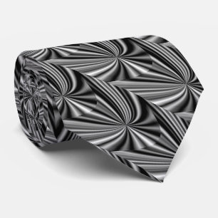 Cravate Cool noir blanc argent Motif unique