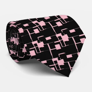 Cravate Cool tendance noir/rose Motif