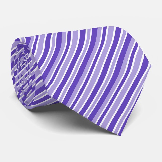 Cravate Cool white purple stripe pattern neck tie (Roulé)
