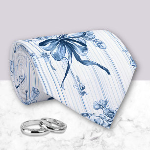 Cravate Coquette bleu moyen et blanc