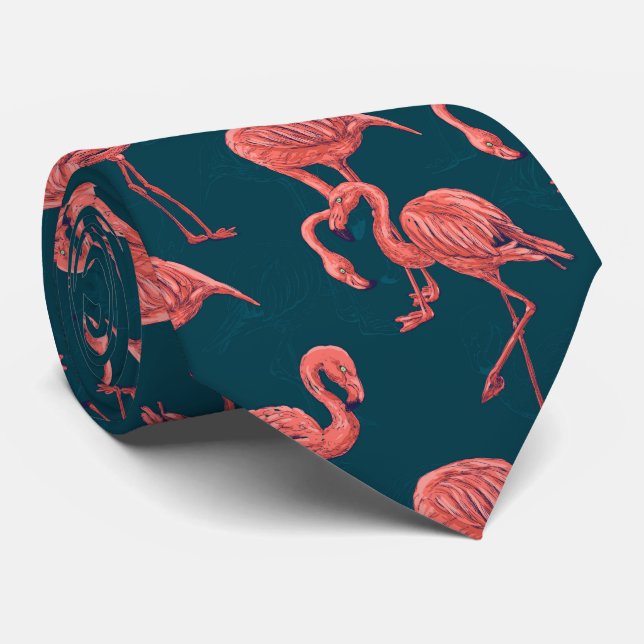 Cravate Corail vivant modèle flamingo (Roulé)