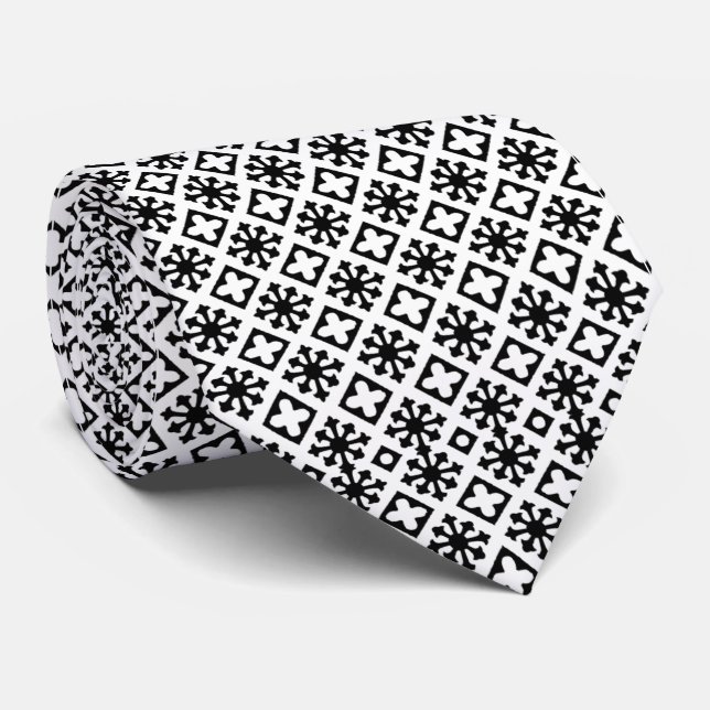 Cravate Corbata blanca con negro (Roulé)