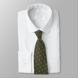 Cravate Corbata con acuarela de hoja otoñal