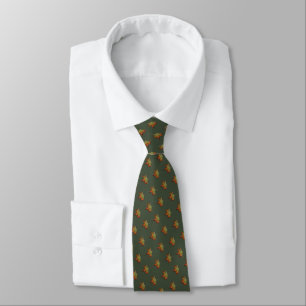 Cravate Corbata con acuarela de hoja otoñal